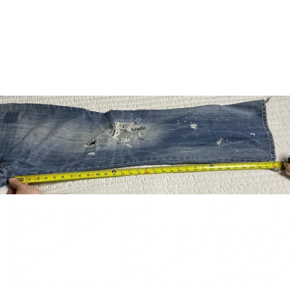 Parasuco Denim Legend Mens 38 Y2K Baggy Jeans Distressed Skater Heel Bites